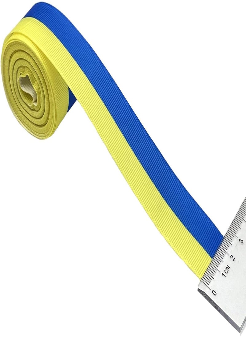 GGOOT - Ukraine Flag Ribbon | Bulk Ribbons For Crafts - Striped Grosgrain Ribbons For Gift Wrapping, Sewing Bracelets, Hair Bows, 6 Yards DIY Craft Accessories - Image 1