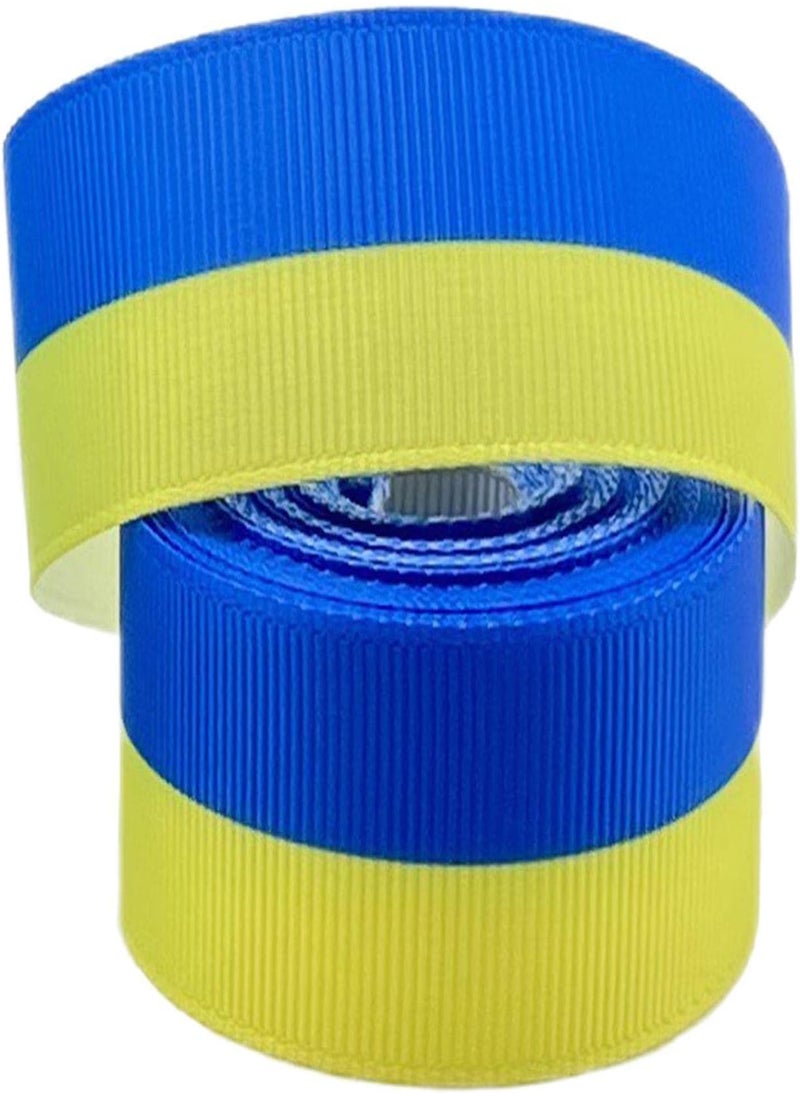 GGOOT - Ukraine Flag Ribbon | Bulk Ribbons For Crafts - Striped Grosgrain Ribbons For Gift Wrapping, Sewing Bracelets, Hair Bows, 6 Yards DIY Craft Accessories - Image 1