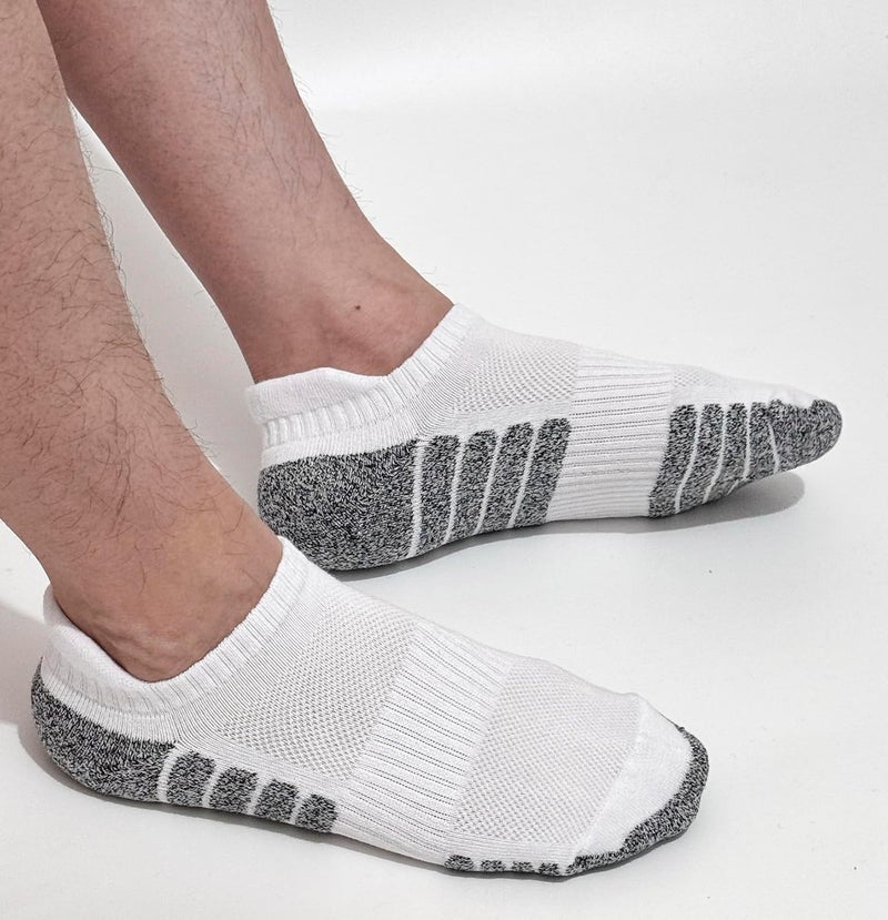 PUJANE 5 Pairs Athletic Running Ankle Socks Cushioned Breathable Low Cut Sports Tab Cotton Socks for Men and Women - Image 4