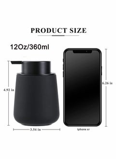 Y&D Soap Dispenser Black Ceramic Dish Refillable Liquid Hand Pump Modern Porcelain Handwashing Fluid Bottles 12Oz for Essential Oil Lotion Kitchen Bathroom  - Image 5