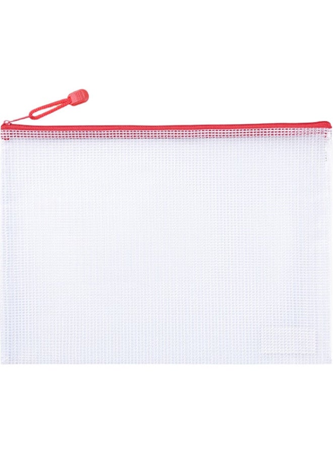 Comix 10-Pack A4 File Folders, Transparent Mesh Zipper Exam Paper Subject Classification Stationery Pouches For Homework Storage And Tutoring Ea5020-10 - Image 1