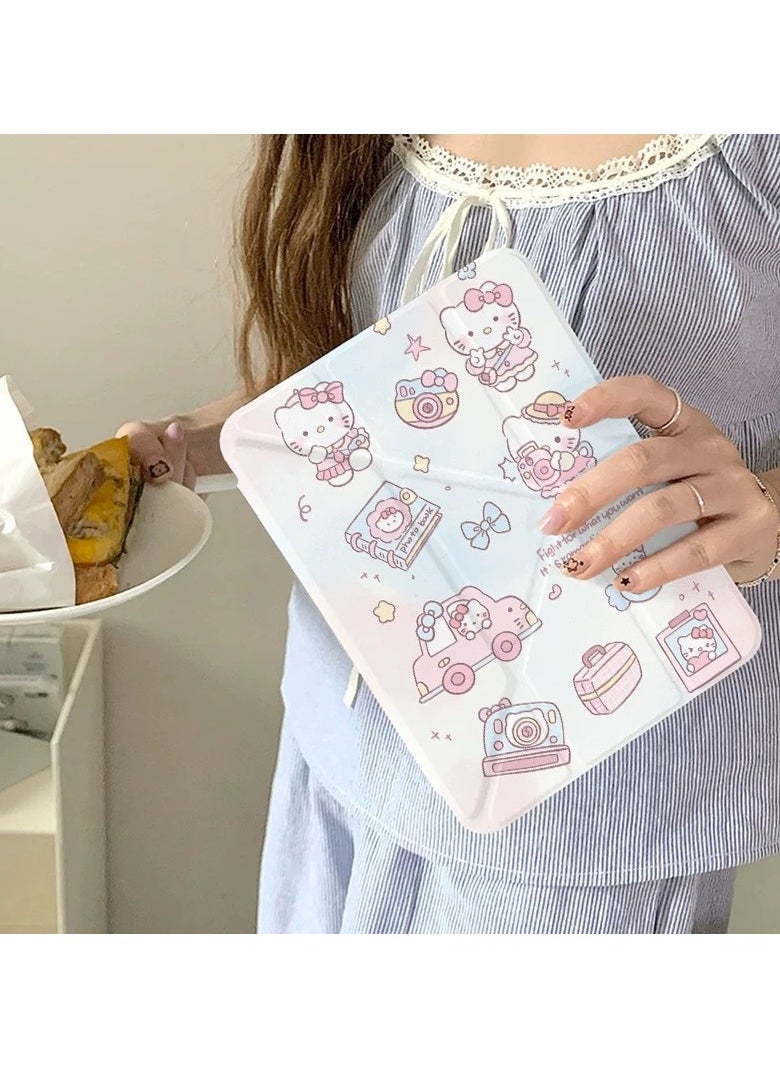 General Cute Pad Case for 10.9-inch iPad Air 4 2020/iPad Air 5 2022, Clear TPU Smart Stand Back Cover with Pen Holder for Girls & Ladies Kids, Auto-Wake/Sleep Foldable Protector for iPad Case  - Image 2