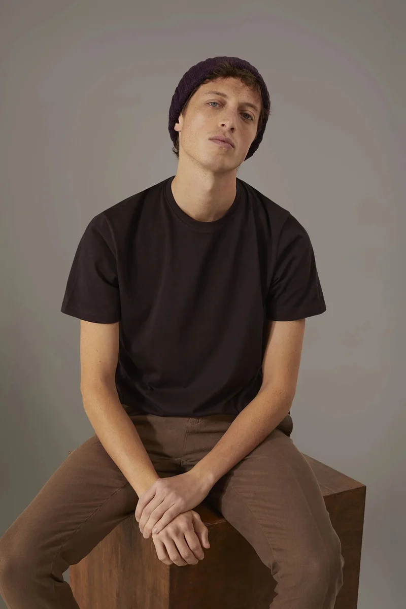 Round neck t-shirt 100% cotton - Bordeaux