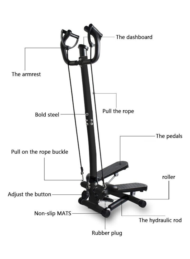 Generic Occuwzz® Fitness Steppers, Mini Stepper with LCD Monitor, Gym Stair Stepper Machine Exerciser with Resistance Bands and Handle Bar, Workout Equipment for Full Body, 150KG Capacity  - Image 2