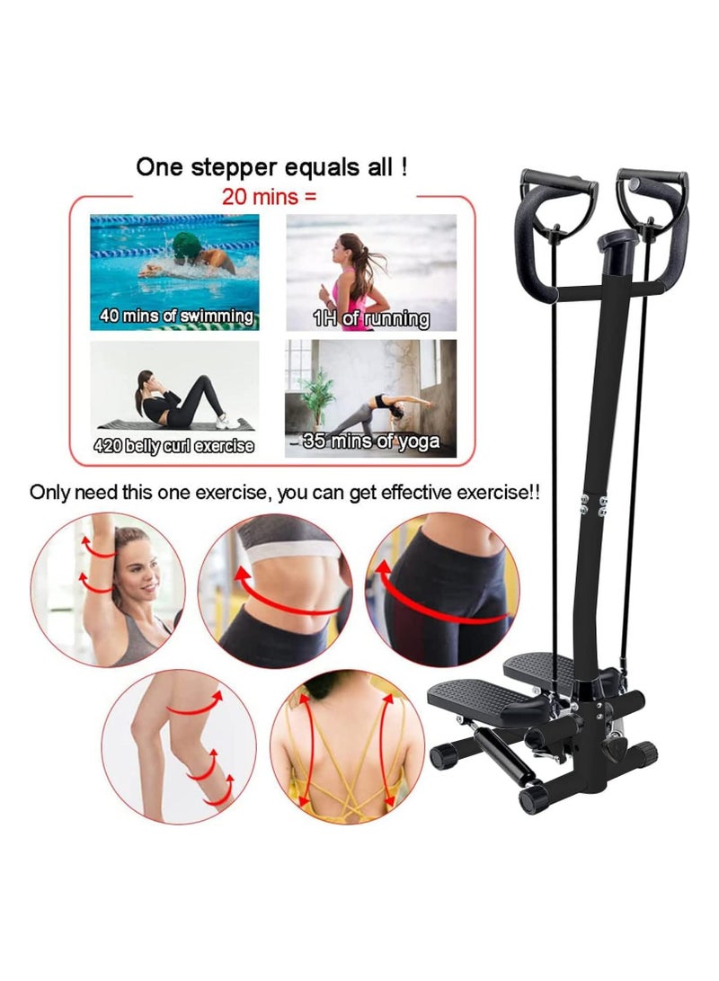 Generic Occuwzz® Fitness Steppers, Mini Stepper with LCD Monitor, Gym Stair Stepper Machine Exerciser with Resistance Bands and Handle Bar, Workout Equipment for Full Body, 150KG Capacity  - Image 4