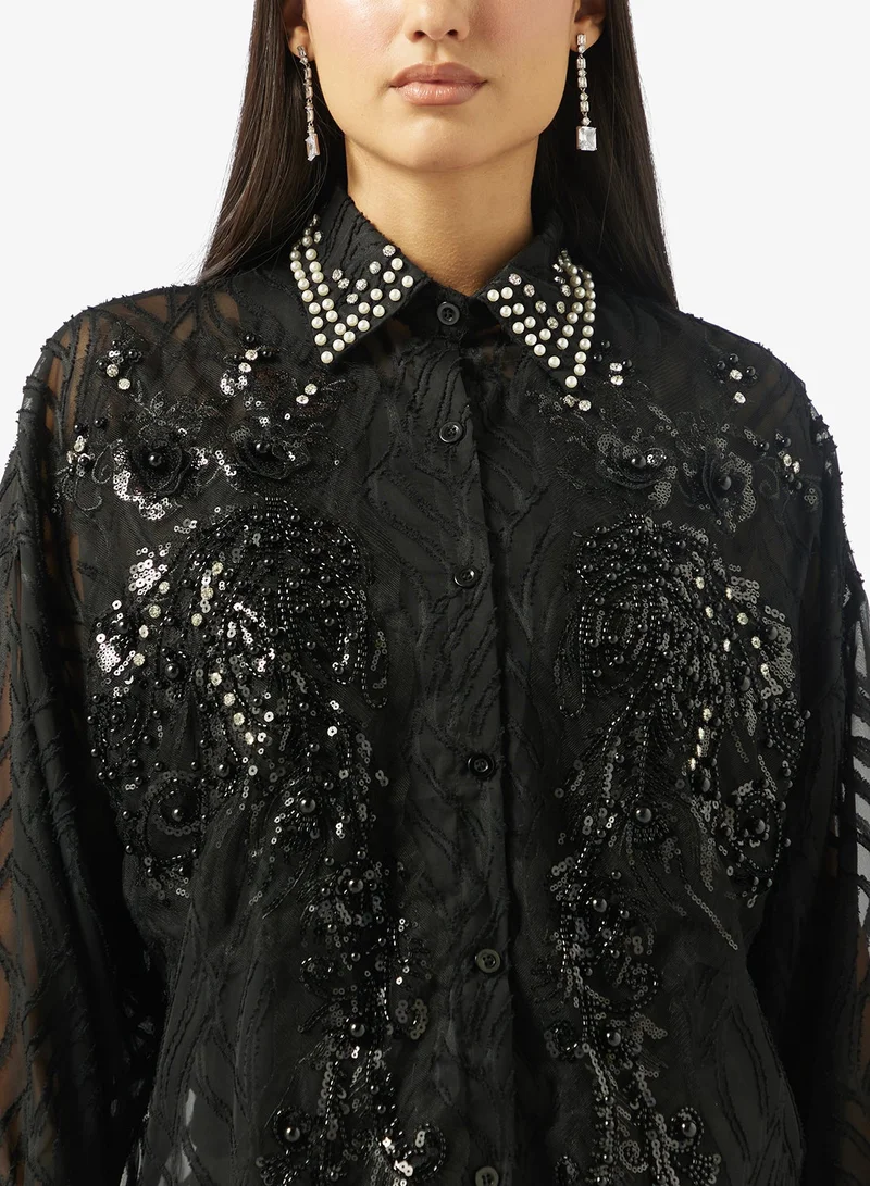 Ella  Embelllished Shirt for Women | Best Price UAE