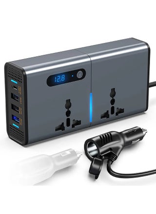 200W Car Power Inverter, DC 12/24V to 220V AC, Car Plug Converter with 3 USB Ports and 1 Type-C Port, Built-in Switch and LED Current Display, Compatible with Cars and Trucks - pzsku/ZDA8AD7AB3B7411B7EE1AZ/45/_/1728784986/24c99da9-c93c-4f47-8c3e-0c1c61ee0709