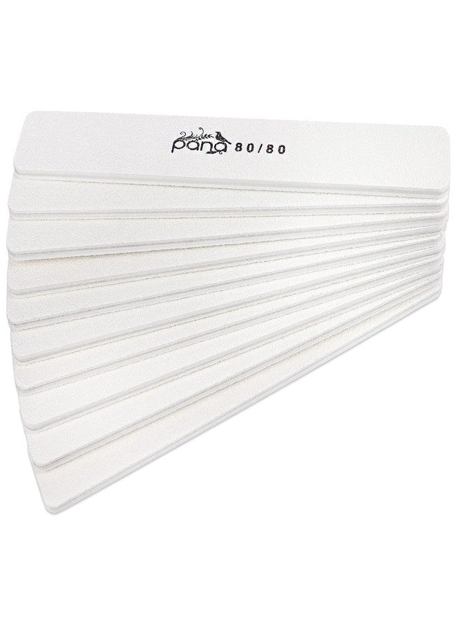PANA Jumbo Double-Sided Emery Nail File for Manicure, Pedicure, Natural, and Acrylic Nails - White (Grit 80/80) - 50 Piece Pack - Image 1