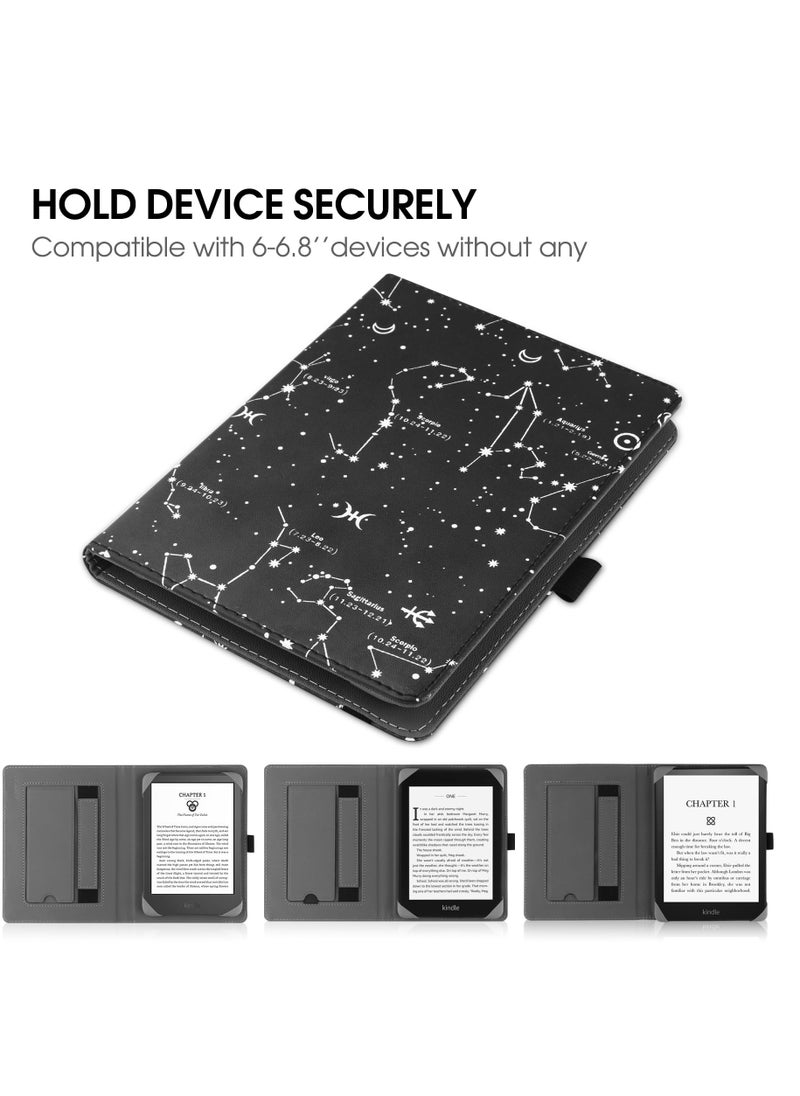 Excefore Universal Stand Case for 6-6.8 inch eReaders,Premium PU Leather Sleeve Stand Cover with Handstrap Compatible with All 6" 6.8" Sony E-Book Reader-COS, black  - Image 3