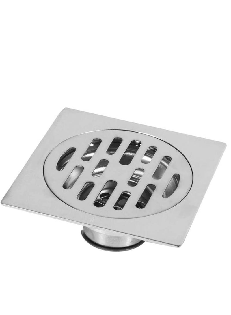 Barakah Stainless Steel Square Anti-odor Floor Drain, Anti-clogging Bathroom Drain with Removable Strainer Cover, Anti-Clogging for Kitchen, Washroom, Garage Basement - Image 1