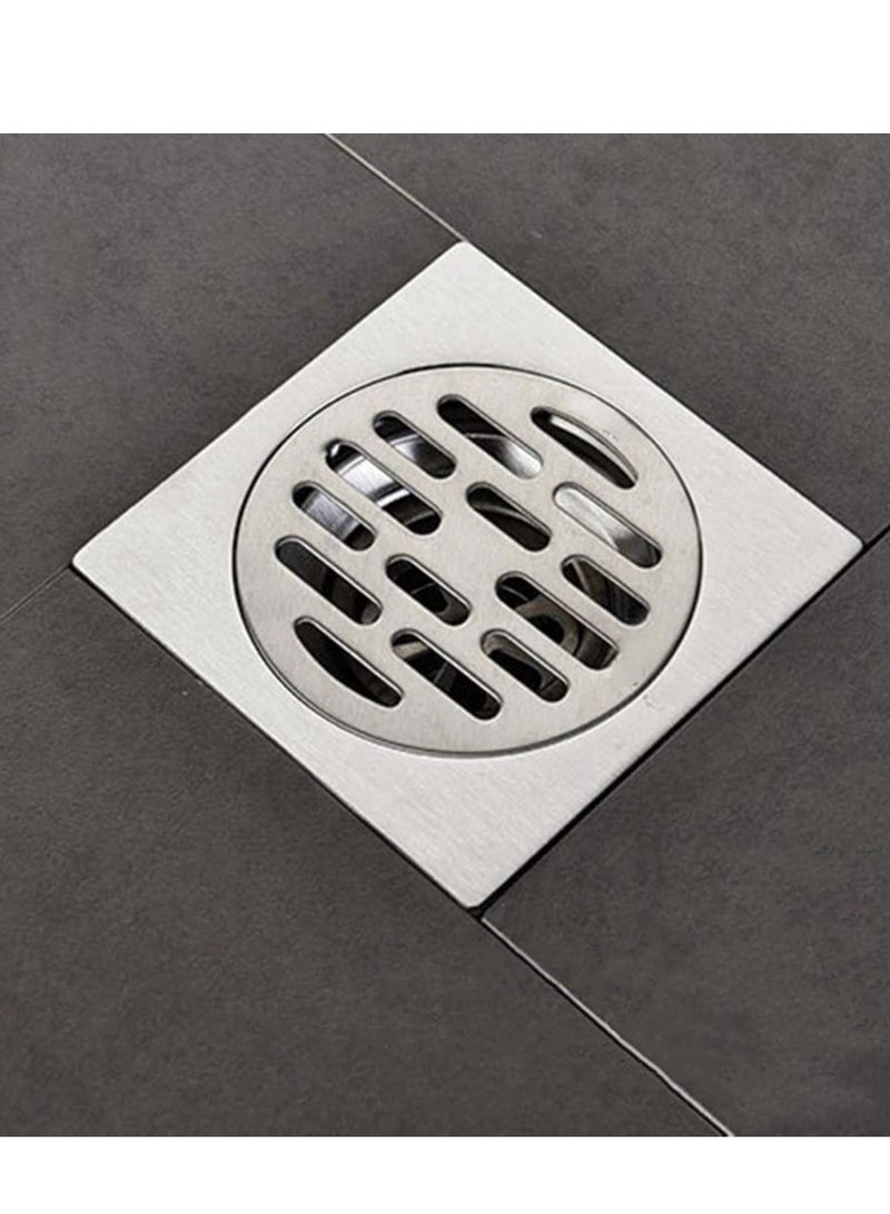 Barakah Stainless Steel Square Anti-odor Floor Drain, Anti-clogging Bathroom Drain with Removable Strainer Cover, Anti-Clogging for Kitchen, Washroom, Garage Basement - Image 4