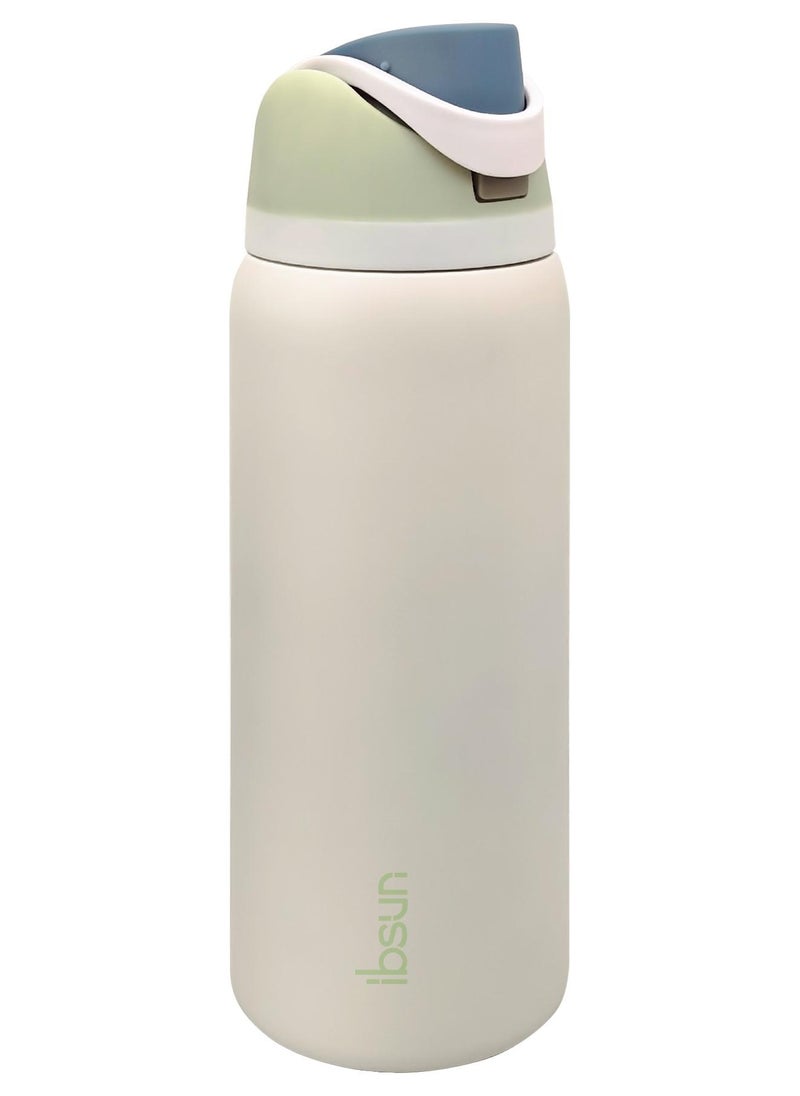 إبسون زجاجة ماء رياضية معزولة من الستانلس ستيل مع مصاصة، مخصصة للرياضة والسفر والمدرسة، خالية من مادة BPA، سعة 1 لتر - Image 1