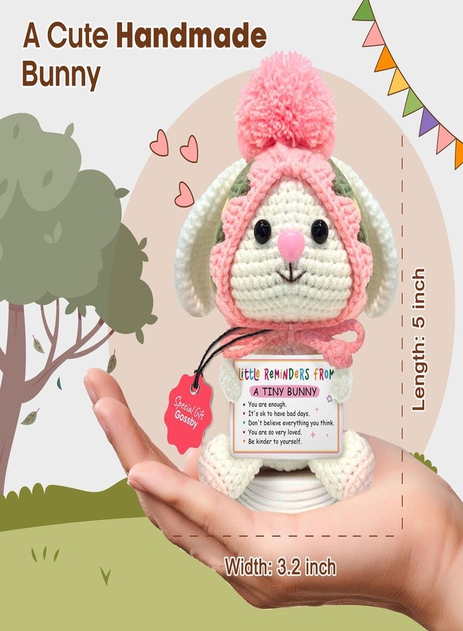 Gossby Positive Bunny Crochet - Little Reminders from A Tiny Bunny - Inspirational Gift for Women - Christmas, Birthday, Emotional Support, Positive Energy Gift for Friend, Coworker, Teacher, Mom - Image 3