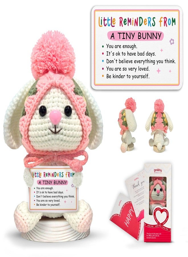 Gossby Positive Bunny Crochet - Little Reminders from A Tiny Bunny - Inspirational Gift for Women - Christmas, Birthday, Emotional Support, Positive Energy Gift for Friend, Coworker, Teacher, Mom - Image 1