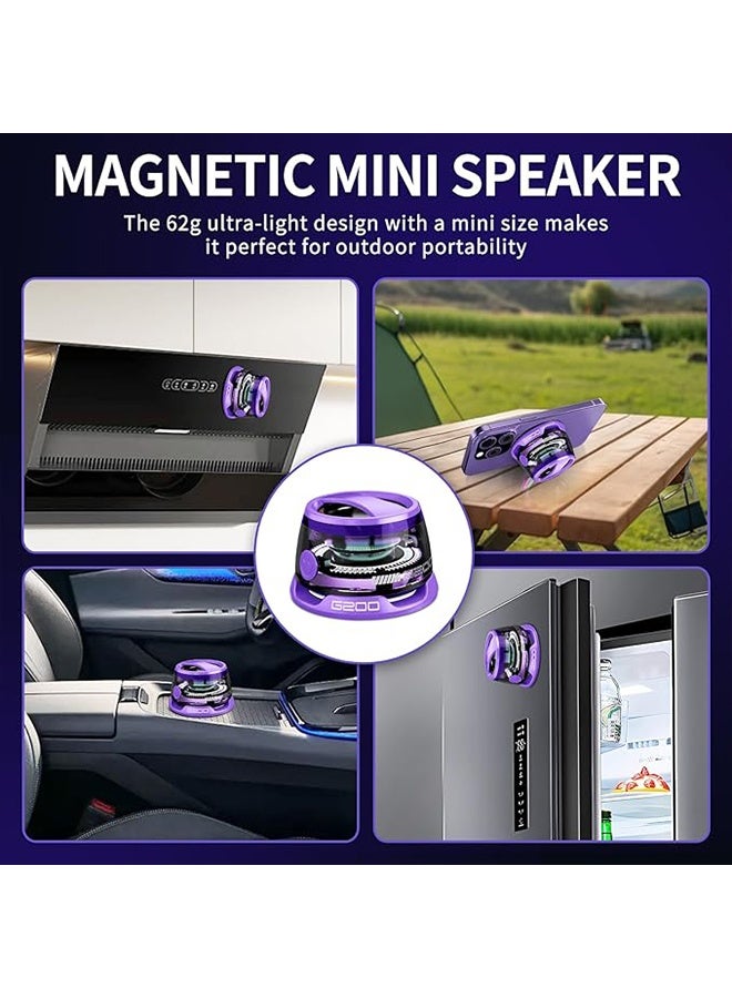Magnetic Bluetooth Speaker Phone Stand Bluetooth Speaker Magnet for PC iPhone Android, Small Portable Speaker with for Camping, Party, Desk Wireless Speaker - Image 2