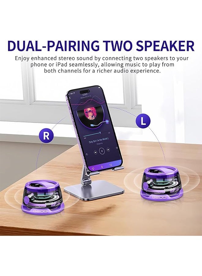 Magnetic Bluetooth Speaker Phone Stand Bluetooth Speaker Magnet for PC iPhone Android, Small Portable Speaker with for Camping, Party, Desk Wireless Speaker - Image 5