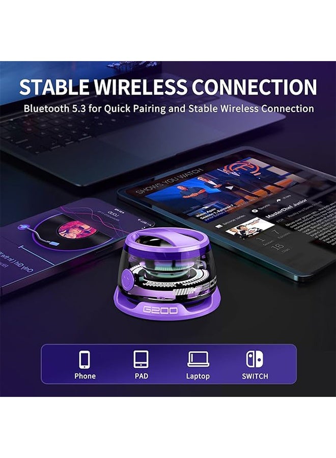 Magnetic Bluetooth Speaker Phone Stand Bluetooth Speaker Magnet for PC iPhone Android, Small Portable Speaker with for Camping, Party, Desk Wireless Speaker - Image 4