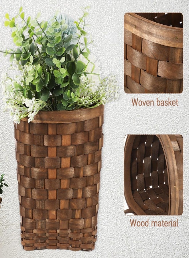 BESTOYARD Woven Wall Storage Basket 10.23x6.69x5.31 Inch - Space-Saving Vertical Hanging Organizer for Kitchen Fruits, Vegetables, Flowers, and Farmhouse Decor - Image 3