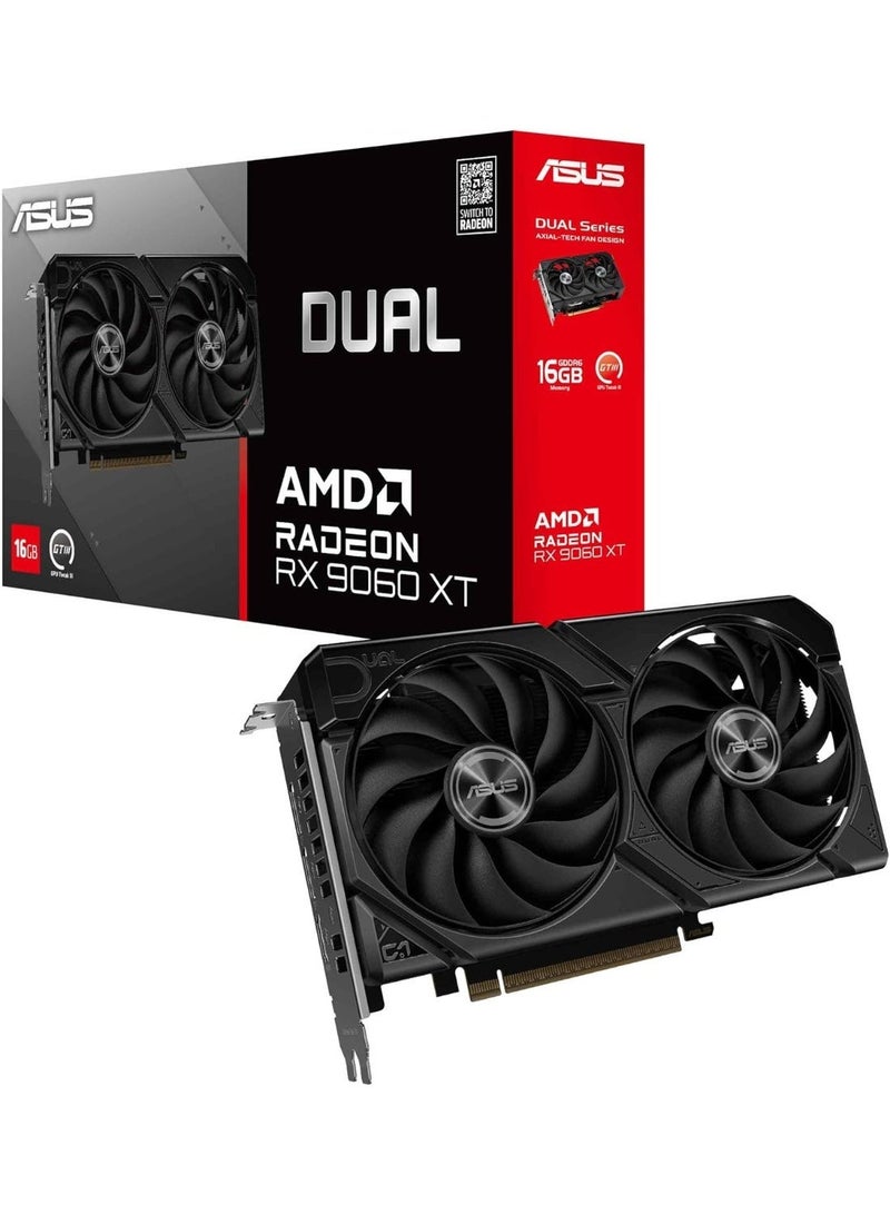SWITCH 0 ASUS Dual Radeon™ RX 9060 XT 16GB GDDR6 Graphics Card (PCIe 5.0, HDMI 2.1b, DisplayPort 2.1a, 2.5-Slot Design, Axial-tech Fan Design, 0dB Technology, and More) - Image 1