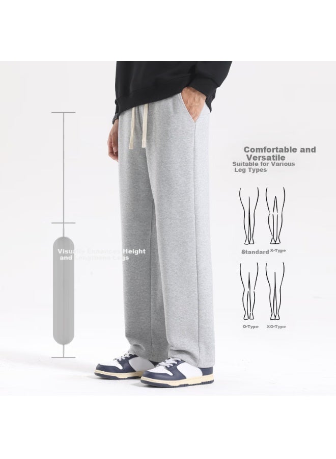 Mingchuang Youpin Miniso Men's Pants, Straight-leg, Loose-fit, Plus Size, Simple, Draping, Summer, Sports, Casual Pants For Men And Teenagers, Dark Gray, 2XL - Image 1