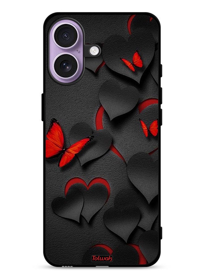 Tolwak Apple iPhone 17 Protective Case Cover Hearts And Butterflies Pattern - Image 1