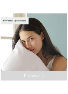 MIRFA 2piece Cotton White Pillowcases King Size White 100% Cotton- 144 Thread Count Pure Cotton Pillow Cases- 50x75cm Pillow Cover- Luxury Sateen Weave- Cotton Pillow Covers Hotel Bed Linens (White)  - Image 2