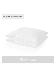 MIRFA 2piece Cotton White Pillowcases King Size White 100% Cotton- 144 Thread Count Pure Cotton Pillow Cases- 50x75cm Pillow Cover- Luxury Sateen Weave- Cotton Pillow Covers Hotel Bed Linens (White)  - Image 5