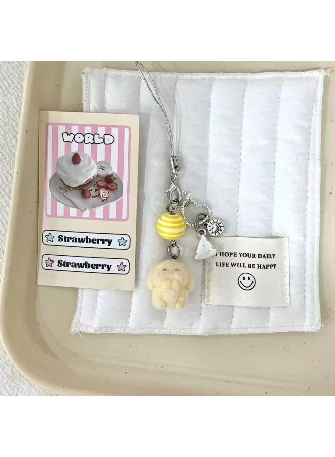 NIBEMINENT Phone Charm/ Chain Strap for Women Girls, Cartoon Girlish Heart Cell Phone Case Lanyard Wrist Strap