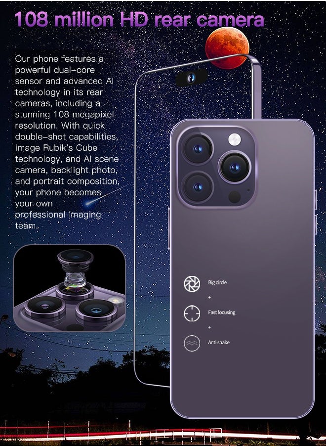 No branded - C58 Pro Max 10-Core 7.3-Inch Smart Island Capsule Screen, 5G Signal, 16+256GB, Android Smartphone Gold, Supports Fast Charging, OTG Function, AI Sound Card, Camera, Recording, Live Broadcast - Image 1