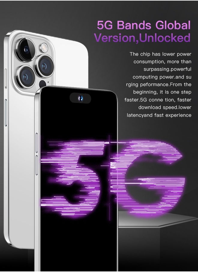 No branded - C58 Pro Max 10-Core 7.3-Inch Smart Island Capsule Screen, 5G Signal, 16+256GB, Android Smartphone Gold, Supports Fast Charging, OTG Function, AI Sound Card, Camera, Recording, Live Broadcast - Image 1
