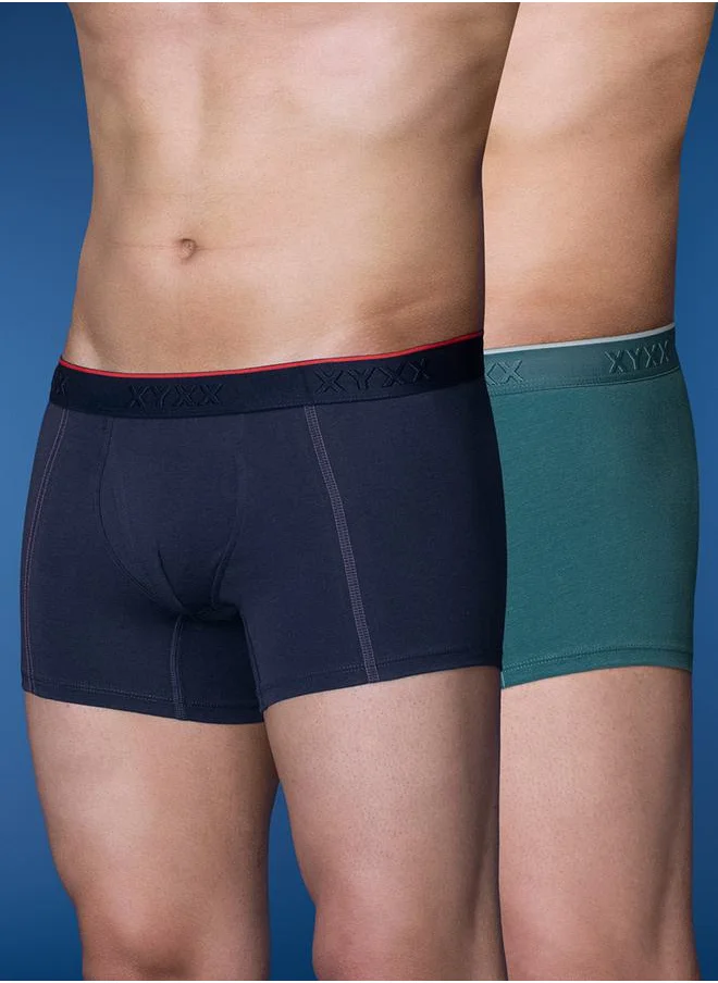 XYXX Pack of 2 - Logo Waistband Cotton Trunks by Styli
