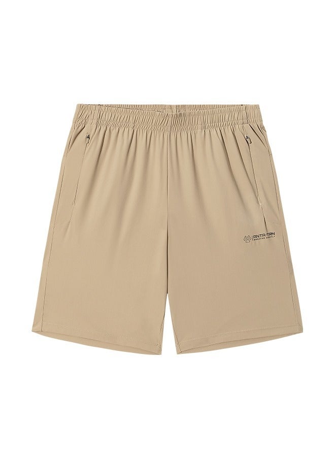 ANTA Regular Fit Workout Training Commute Knit Half Pants Brown - IceFlex Shorts - Image 4