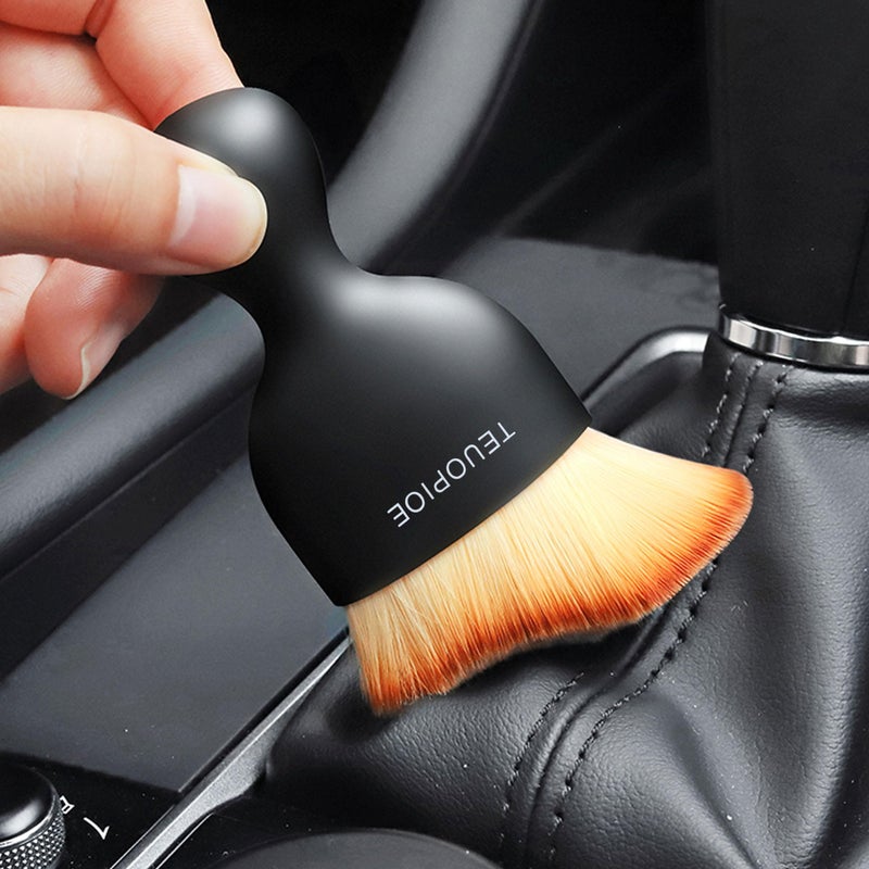 TEUOPIOE Car Interior Cleaning Brush, Car Duster Interior,Car Detailing Brush Dusting Brush,Car Interior Cleaning Tool, Auto Soft Hair Car Brush,Auto Interior Dust Brush for Air Vents(Brown) - Image 5