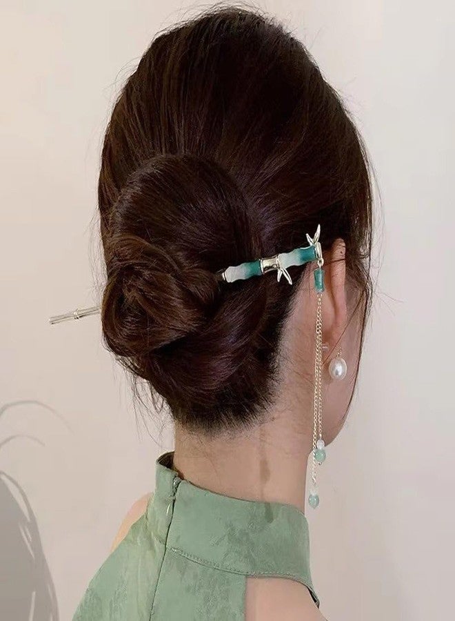 Ashkash 1pcs New Chinese Style Retro Bamboo Hairpins, Vintage Style Hair Sticks with High-end Decorated Tassels Fashionable and Delicate Women's Hair Accessories - Image 4