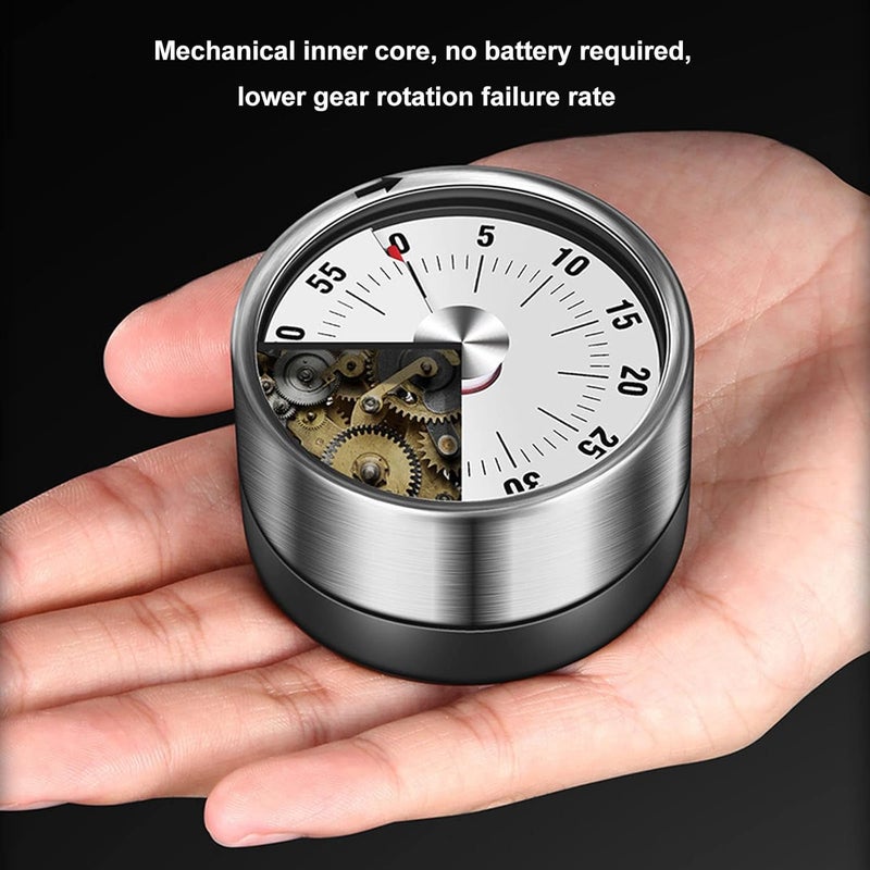 kesig Kitchen Timer Stainless Steel Egg Shaped Timer Mechanical Rotating Alarm 60 Minutes Count Down Timer for Cooking - Image 5