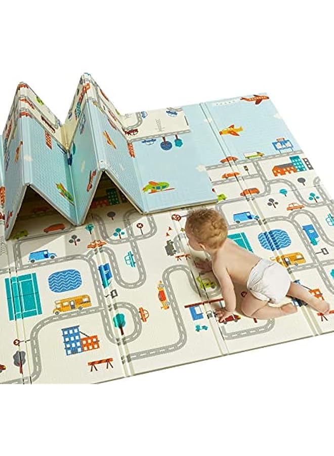 IAF Play Mat 200 X 180 X 1,Reversible Waterproof Foldable Foam Floor Playmat for Kids Toddlers, Extra Large Anti- Slip Baby Crawling Mat/PICNIC MAT/BEACH MAT - Image 1