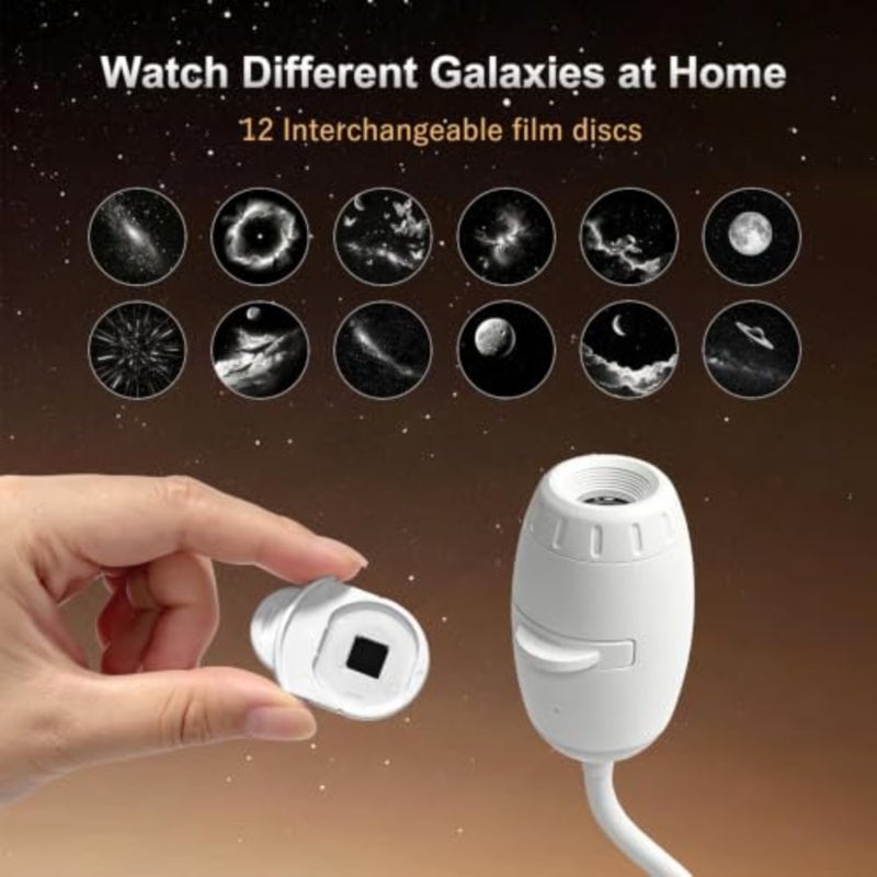 2 في 1 USB Star Galaxy Projector Night Light مع 12 فيلم زجاجي فائق الدقة بتركيز قابل للتعديل، شرائح قابلة للاستبدال، إضاءة محيطة بنجمة الغرفة، جهاز عرض، مصباح إسقاط للجو الداخلي لسقف السيارة - Image 4