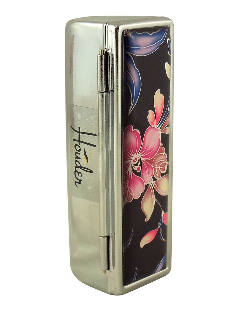 Houder Designer Lipstick Case with Mirror for Purse - Decorative Lipstick Holder with Gift Box - Velvet Lined - Protect Your Lipsticks in Style (Orchids) - Image 3