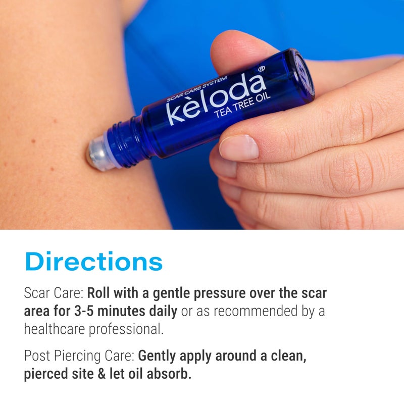 Bruizex KELODA Scar & Keloid Removal Tea Tree Oil & Massager | Scars & Keloids Post Surgery Treatment | for Burns & Piercing | with Cocoa, Shea Butter, Vitamin E & Lavender Essential Oil 0.3 oz - Image 5