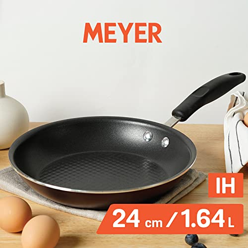 Meyer Merlot Aluminium Non-Stick Frypan | Frying Pan | Omlette pan | Fry pan with Stick Handle | Small Pan | Egg Pan | PFOA Free, Gas and Induction Compatible, 24cm/ 1.64 Liters - Image 2