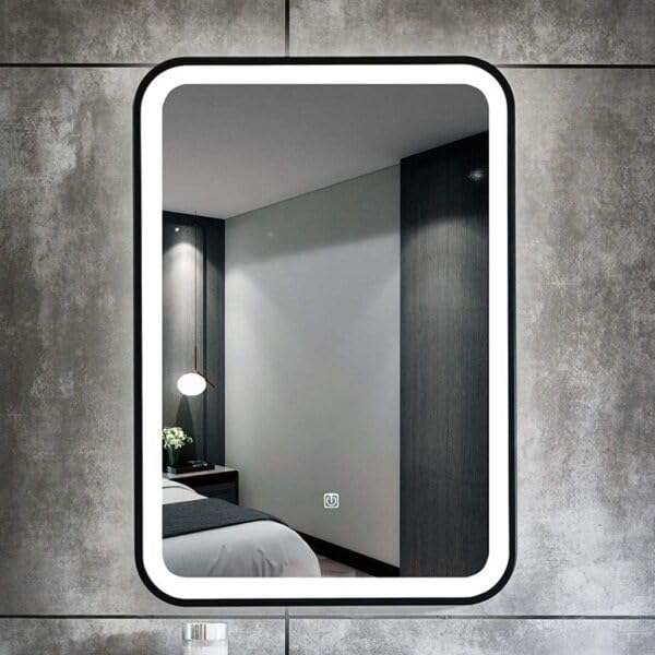 Quality Glass Bathroom LED Mirror With Touch Sensor, 3 Light Effects, Glass, Rectangular, LED-30 (18 x 30 Inch),Wall Mount - Image 1