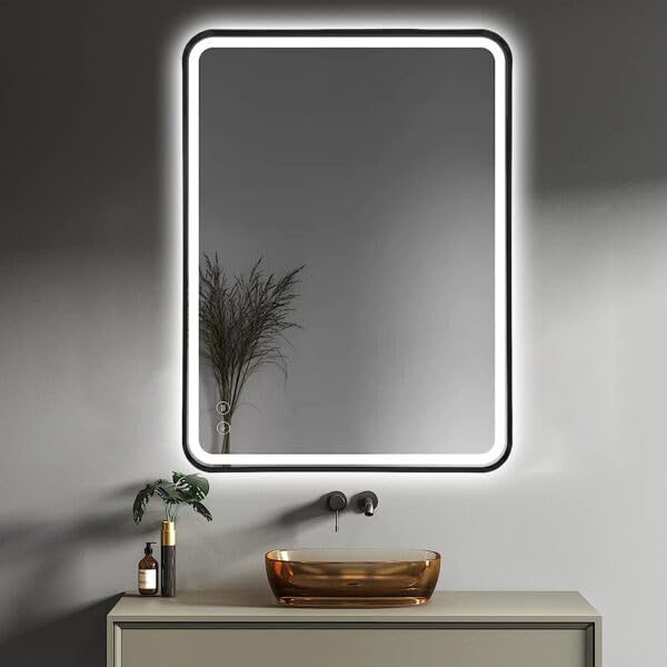 Quality Glass Bathroom LED Mirror With Touch Sensor, 3 Light Effects, Glass, Rectangular, LED-30 (18 x 30 Inch),Wall Mount - Image 2