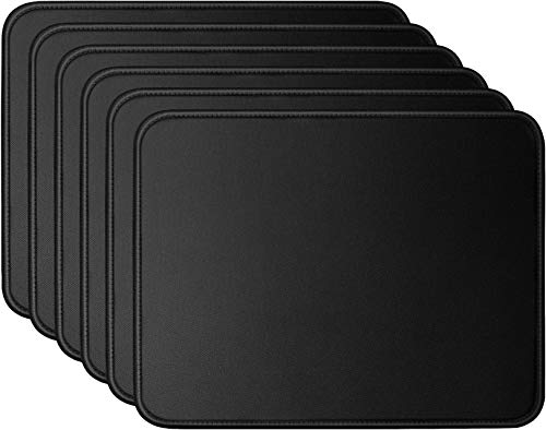 TONOS Mouse Pad Bundle Stitched Edges Premium Waterproof Gaming Mouse Mat Pad, Extends Battery Life Non-Slip Rubber Base Thick Black Mousepad for Laptop Computer & PC, 11 x 8.7 inch, Black-Pack of 6 - Image 1