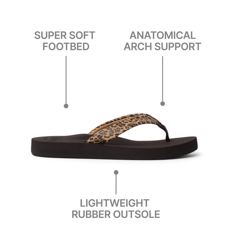 Reef Cushion Breeze Womens Flip Flop, Ultra Soft Cushion Footbed, Arch Support, Leopard, 7 - Image 5