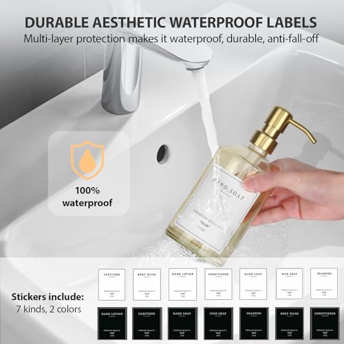 eggs sound Dish Soap Dispenser for Kitchen, Glass Kitchen Soap Dispenser Set with Stainless Steel Pump, Modern Farmhouse Bathroom Decor & Accessories (Yellow Bottle/Gold Pump) - Image 4