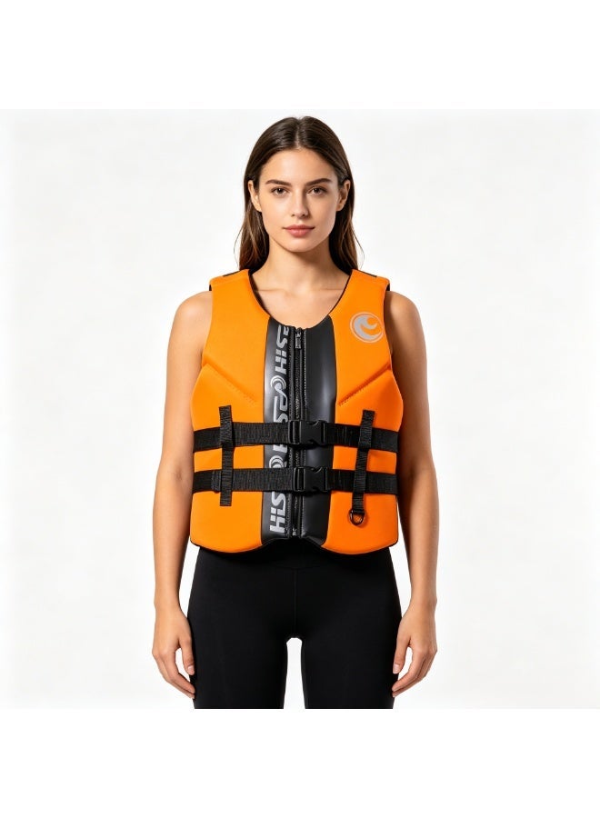 Hisea Water Sports Vest Life Jacket Orange - Image 2