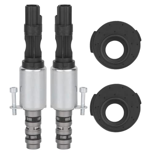 Jtron 2Pcs Camshaft Variable Valve Timing Solenoid VCT Solenoid 8L3Z-6M280-B Compatible with 2004-2010 F150 Sport Trac 3V 4.6L 5.4L Lincoln Navigator Mercury Mountaineer Black - Image 1