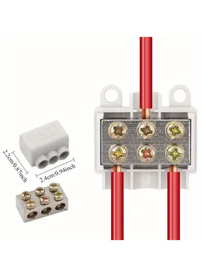 2pcs 1 In 4 Out T Type Terminal Block Plastic Wire Splitter Connector - Image 4