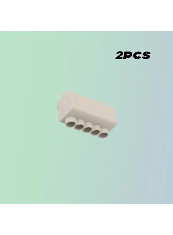 2pcs 1 In 4 Out T Type Terminal Block Plastic Wire Splitter Connector - Image 1