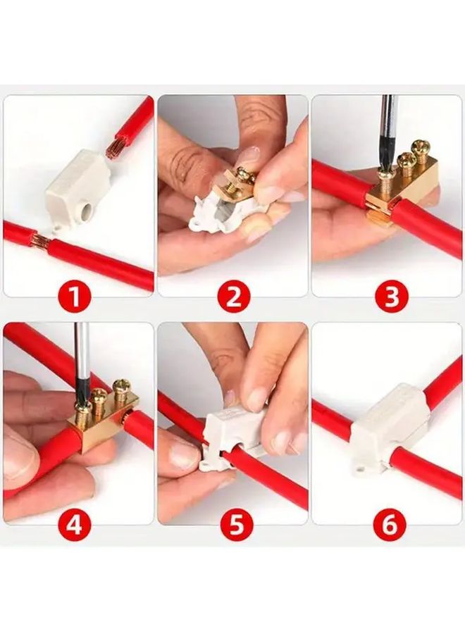2pcs 1 In 4 Out T Type Terminal Block Plastic Wire Splitter Connector - Image 5